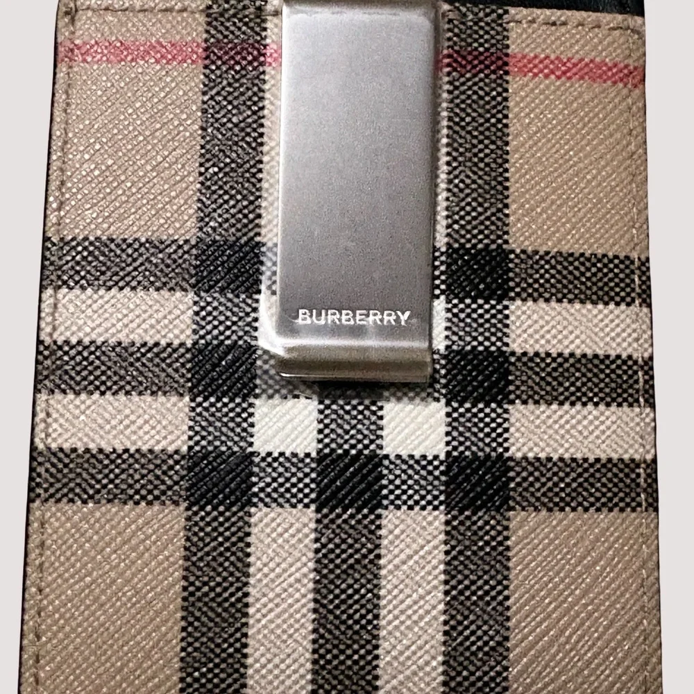 Burberry Men's Vintage Check Money Clip Card Holder